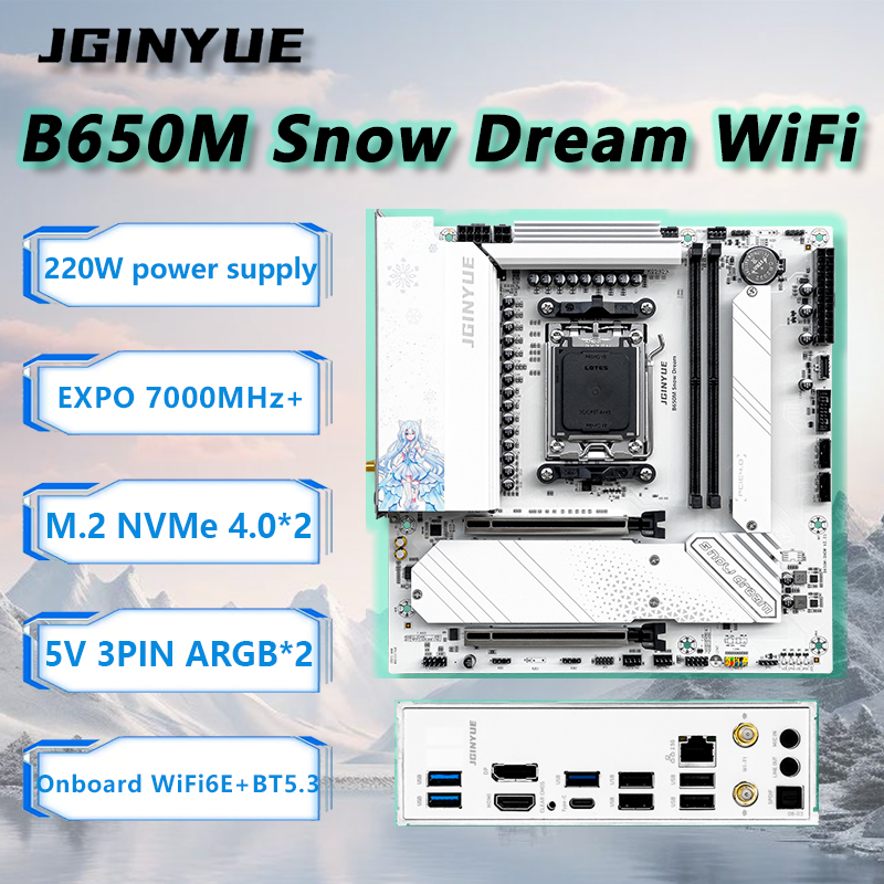Ddr5 Rgb Ram - JGINYUE B650M neige rêve WiFi carte